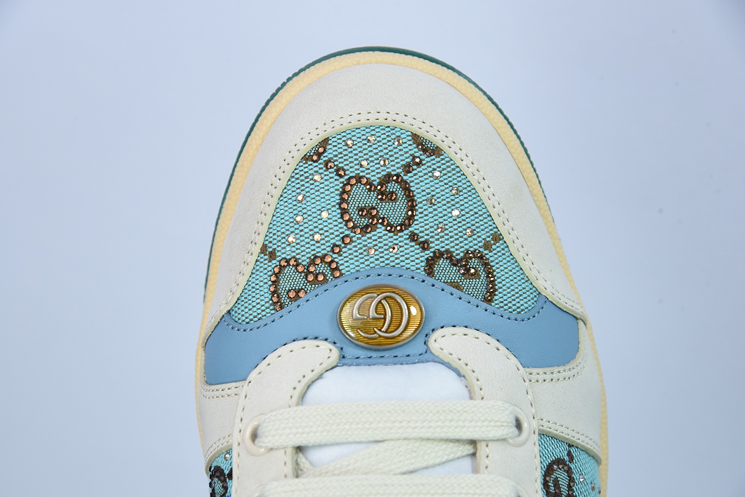 Gucci古驰小脏鞋系列 纯原绿盒 Distressed Screener sneaker 经典原型复古百搭做旧小脏板鞋