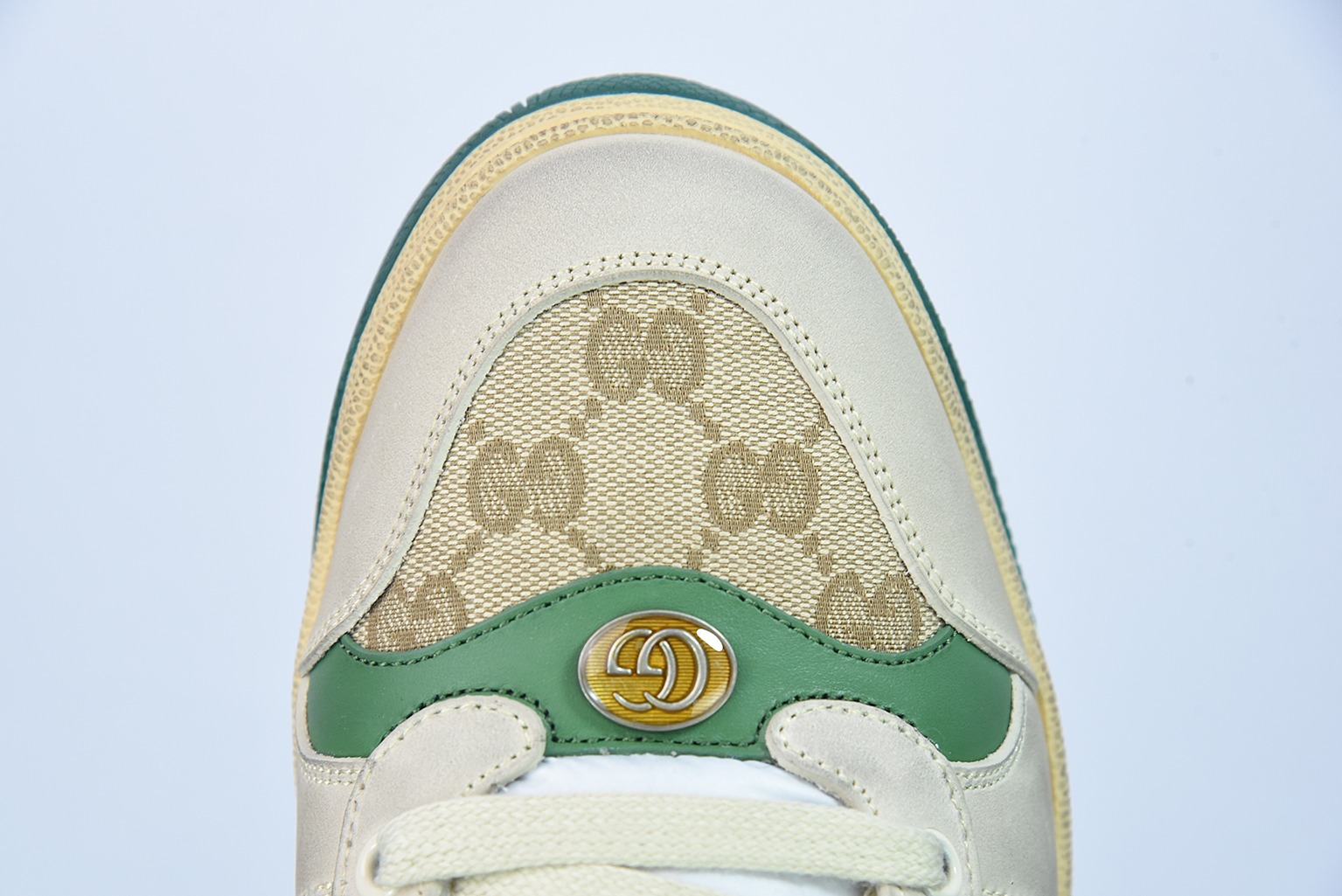 Gucci古驰小脏鞋系列 纯原绿盒 Distressed Screener sneaker 经典原型复古百搭做旧小脏板鞋