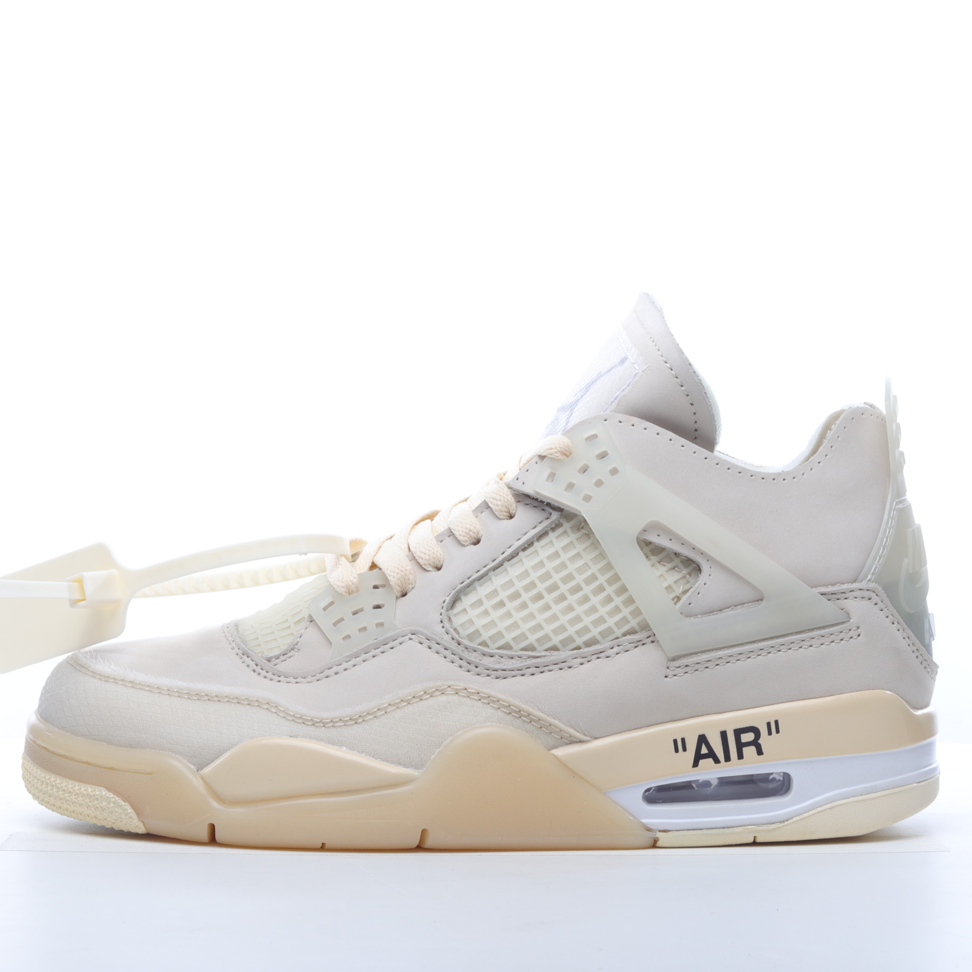 H5 超级纯原 绝佳好货Off-White™ x Air Jordan AJ4 Retro”Cream/Sail”“OW联名白帆”