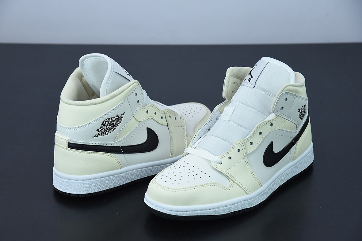 Air Jordan 1 Mid AJ1 乔1奶白椰奶 中邦篮球鞋 货号：BQ6472-121