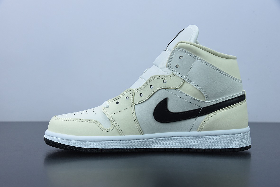 Air Jordan 1 Mid AJ1 乔1奶白椰奶 中邦篮球鞋 货号：BQ6472-121