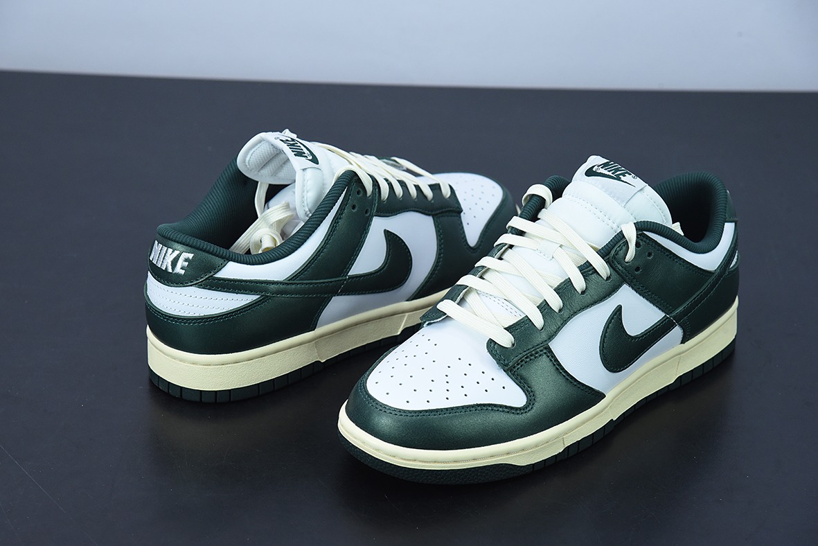 M03B5 纯原版本 NK Dunk Low " Vintage Green" 白绿做旧 低帮运动休闲板鞋货号: DQ8580-100