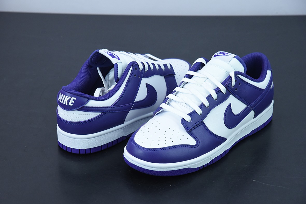 M00B5 纯原版本 NK Dunk Low " Court Purple" 白紫 低帮运动休闲板鞋 货号:DD1391-104