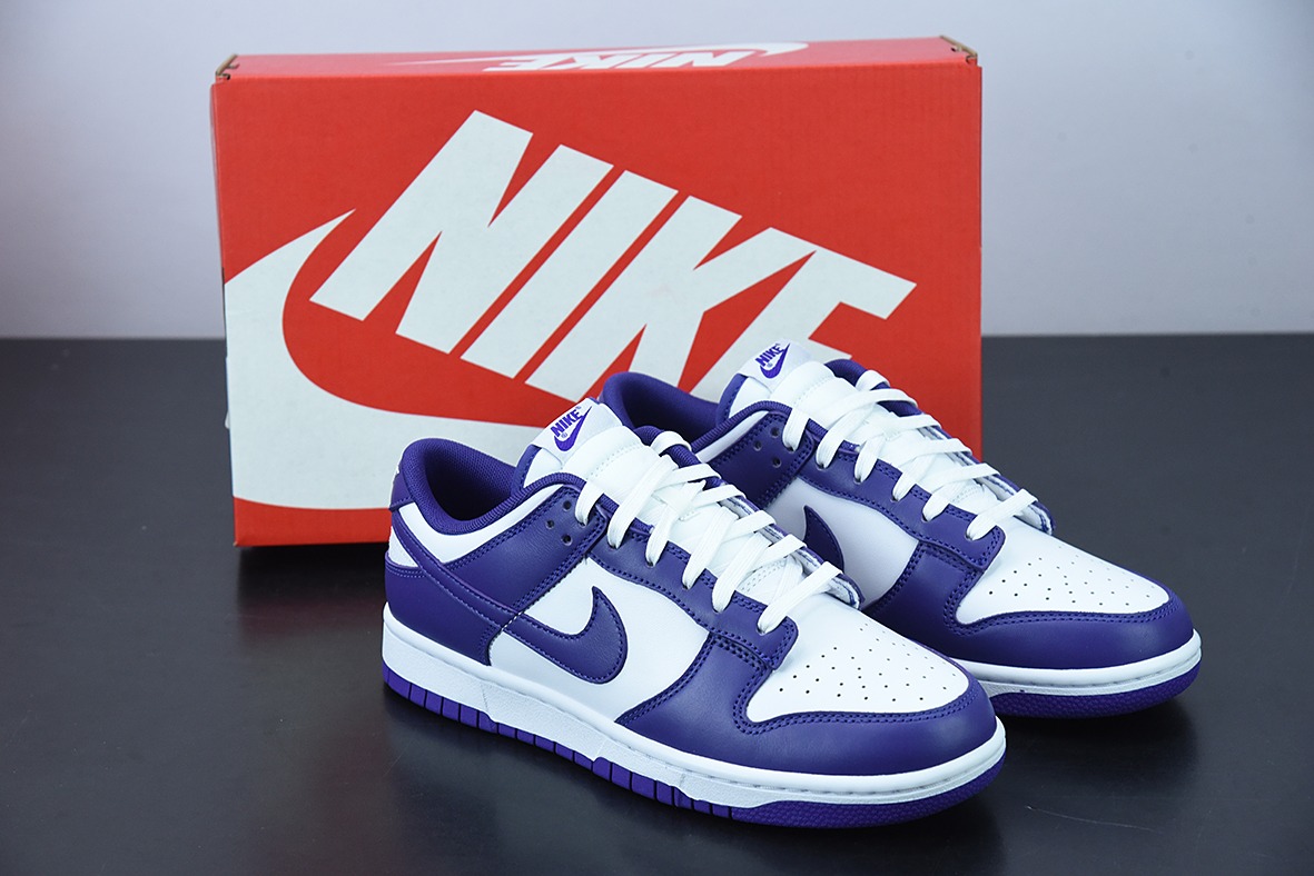 M00B5 纯原版本 NK Dunk Low " Court Purple" 白紫 低帮运动休闲板鞋 货号:DD1391-104