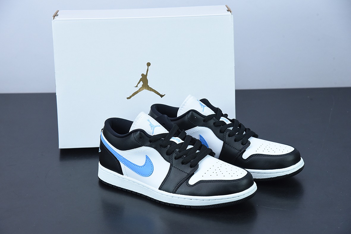 Air Jordan 1 University Blue AJ1low 低帮黑白蓝篮球鞋货号：DC0774