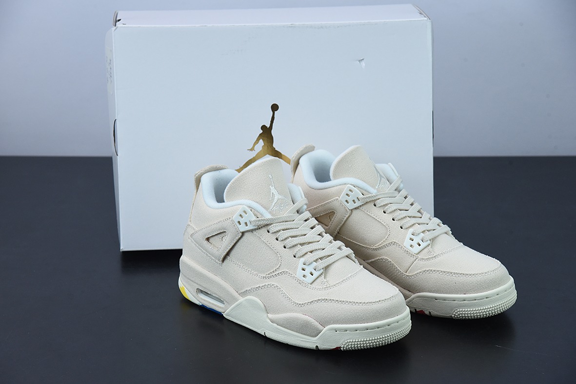 H03G5 纯原版本 Nk Air Jordan 4 Retro"Canvas" AJ4代复古休闲运动文化篮球鞋 货号:DQ4909-100