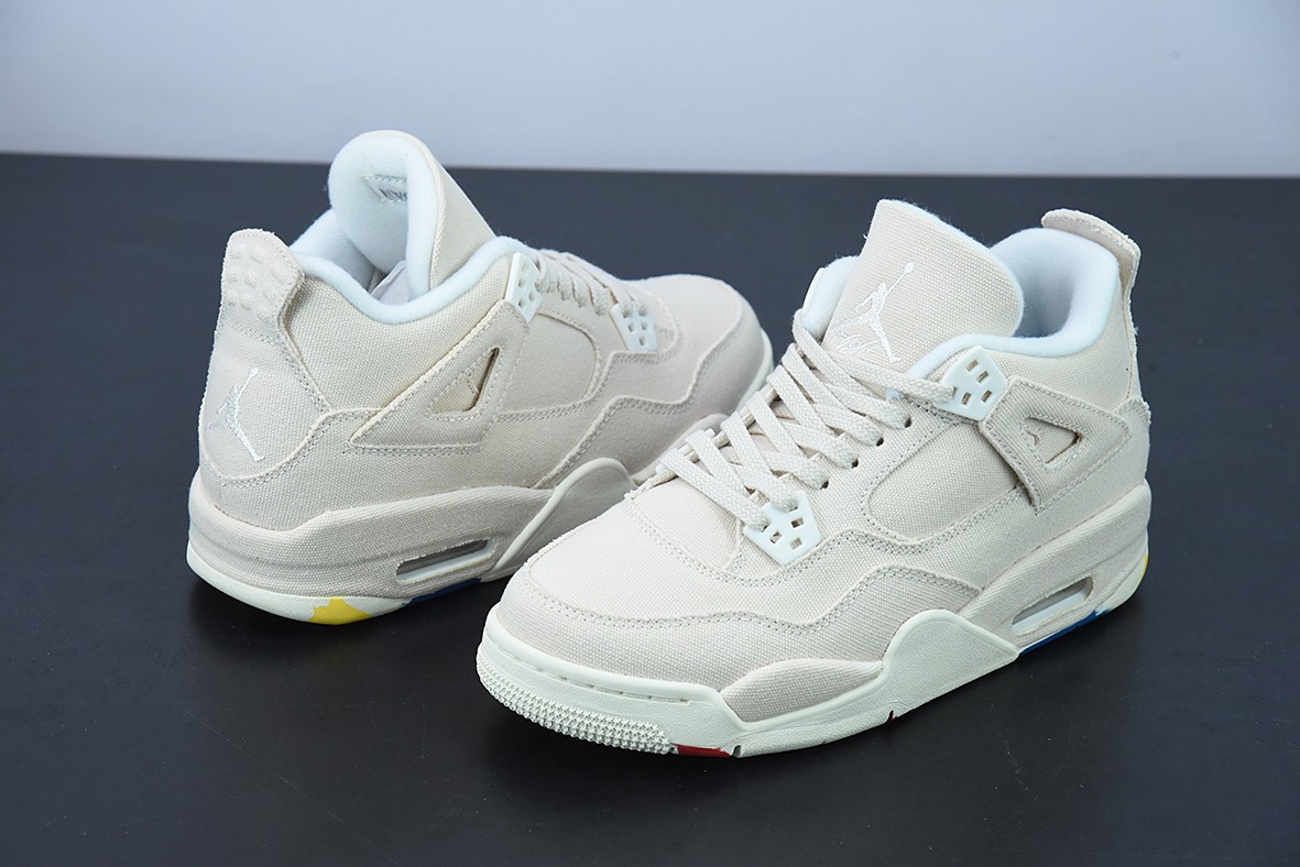 H03G5 纯原版本 Nk Air Jordan 4 Retro"Canvas" AJ4代复古休闲运动文化篮球鞋 货号:DQ4909-100