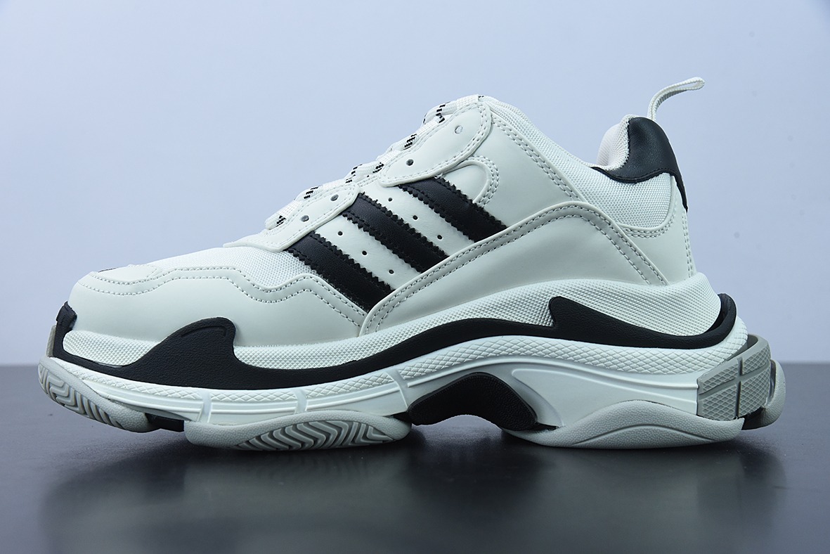 Adidas x Balenciaga Triple S Clear SoleSneaker"White/Black"时装复古厚底增高百搭休闲运动姥爷球鞋5504328000