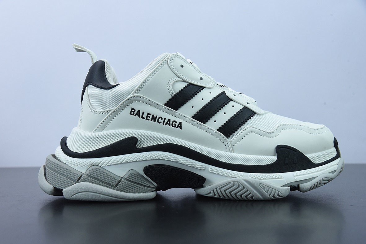 Adidas x Balenciaga Triple S Clear SoleSneaker”White/Black”时装