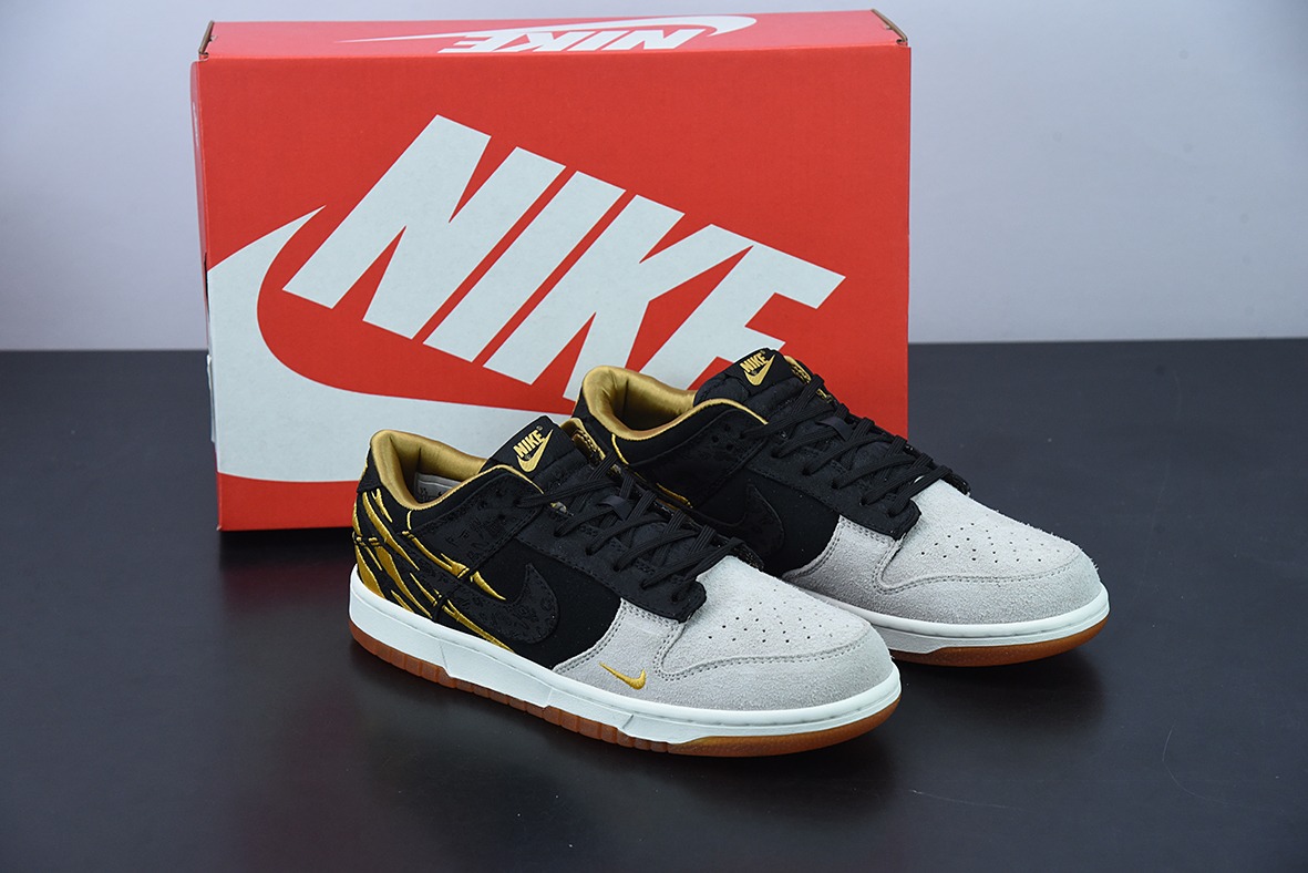 H03G5 纯原版本 Nk SB Dunk Low CNY 虎年黑黄虎纹 SB扣篮系列复古低帮板鞋 货号:DQ5351-001