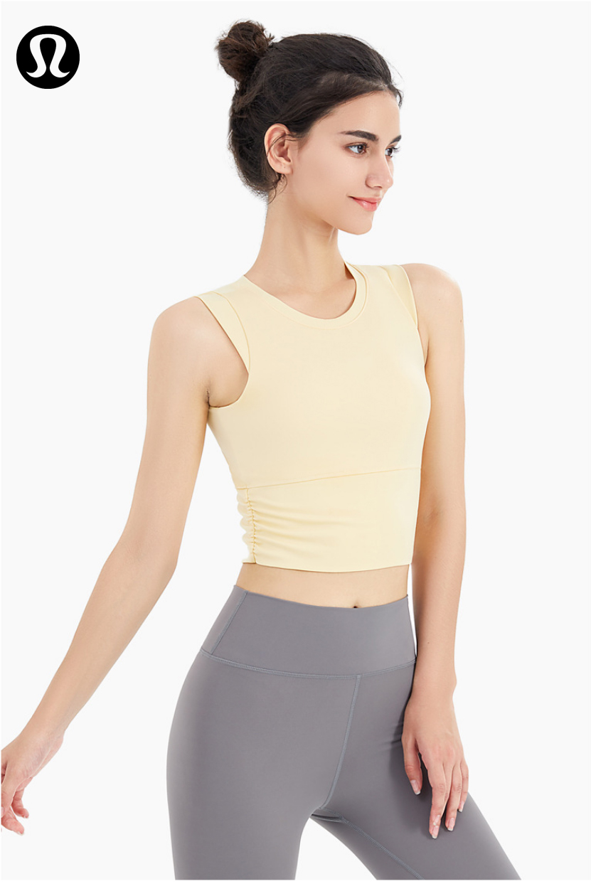 Lululemon tank yoga black and pale yellow