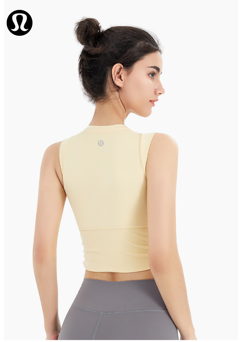 Lululemon tank yoga black and pale yellow