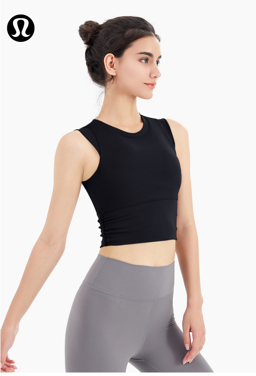 Lululemon tank yoga black and pale yellow