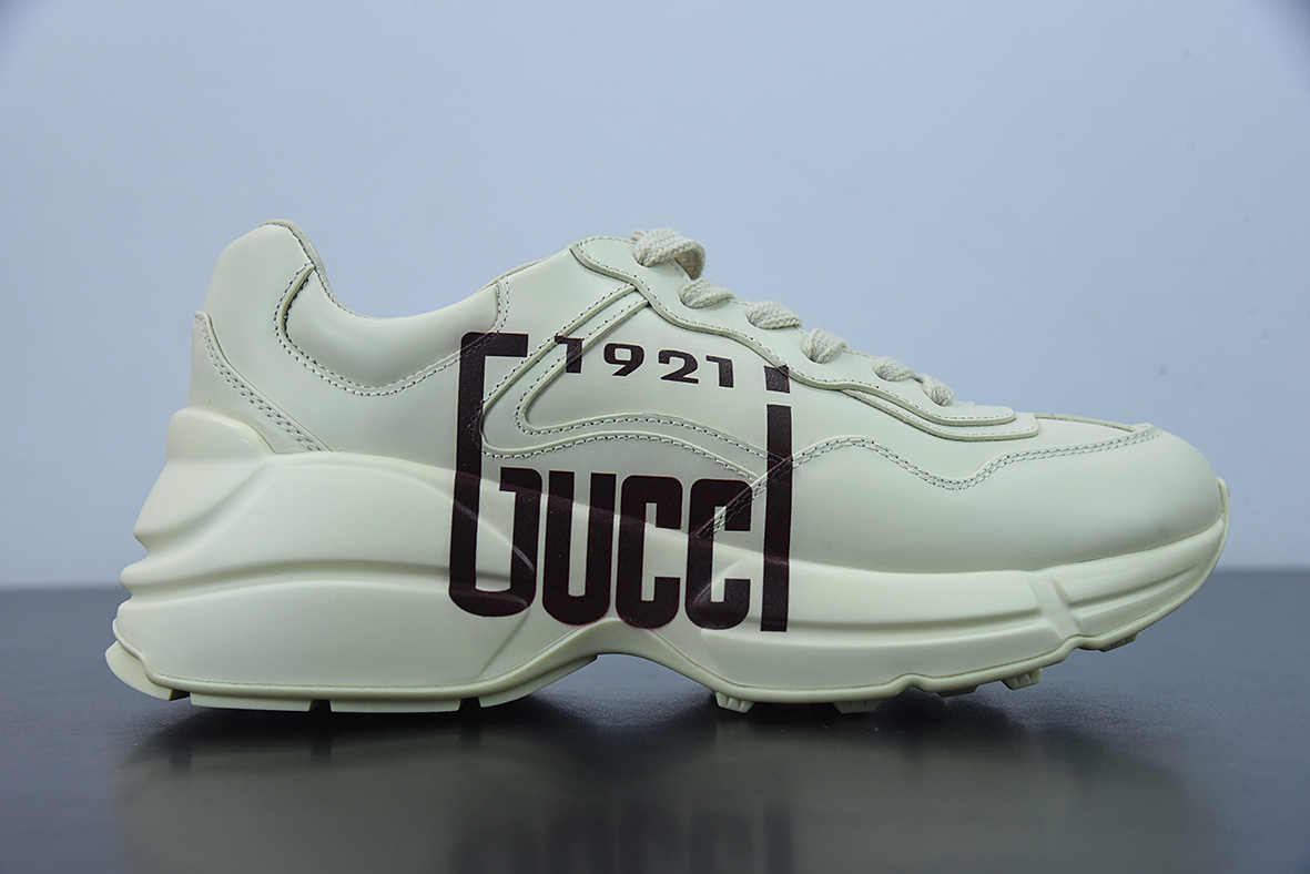 Gucci Rhyton Vintage Trainer Sneaker 古驰老爹5D皮革角状复古慢跑鞋