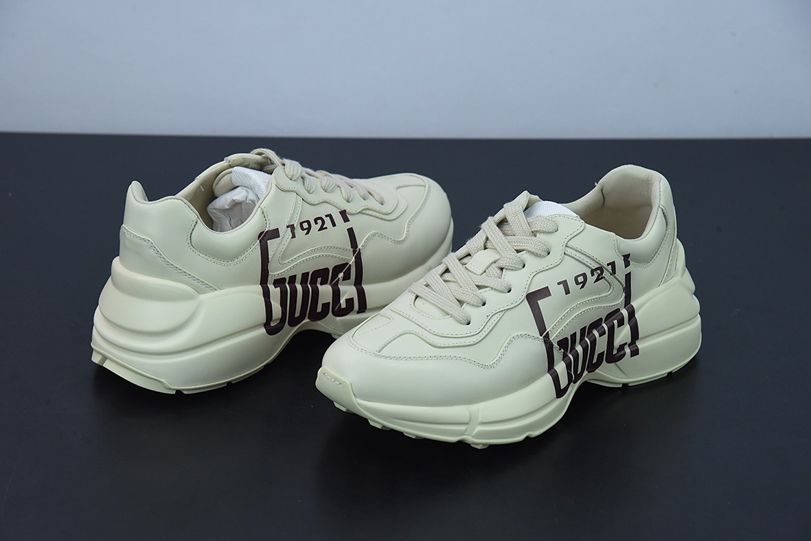 Gucci Rhyton Vintage Trainer Sneaker 古驰老爹5D皮革角状复古慢跑鞋