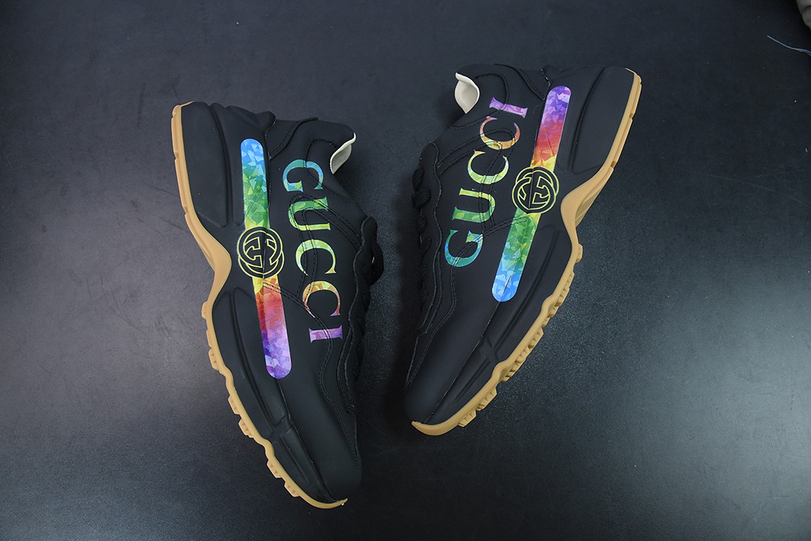 Gucci Rhyton Vintage Trainer Sneaker 古驰老爹5D皮革角状复古慢跑鞋