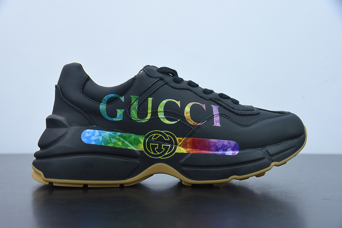 Gucci Rhyton Vintage Trainer Sneaker 古驰老爹5D皮革角状复古慢跑鞋