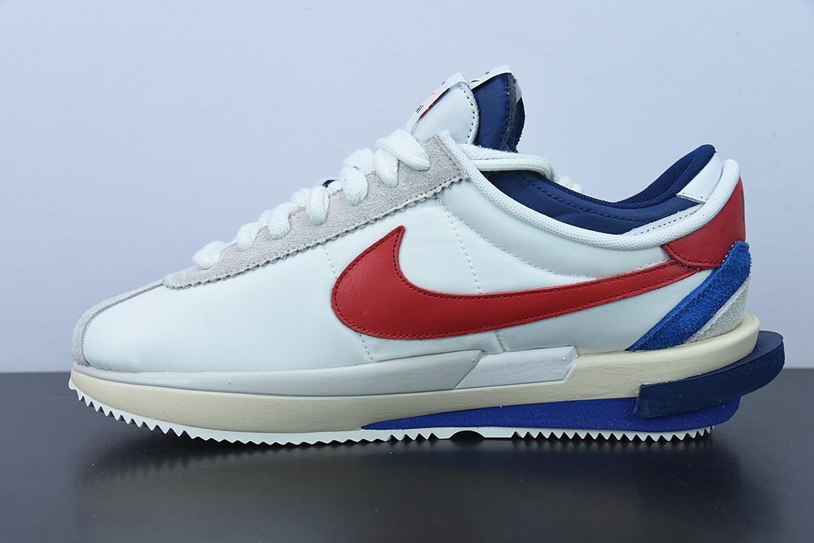 [Air Force Series]SacaixNkCortez Waffle 4.0 Running ShoesWhite, Blue and Red
