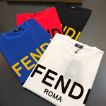 Fendi Clothing T-Shirt Printing Unisex Cotton Knitting Summer Collection Vintage Short Sleeve