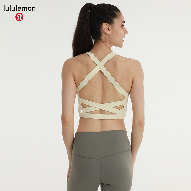 Lululemon sports bra yoga light yellow