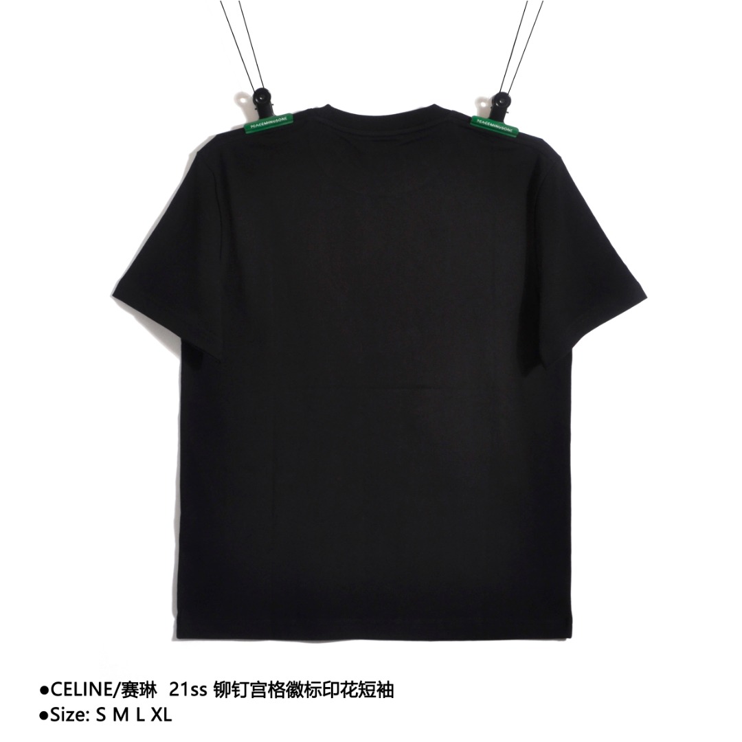 CELINE/赛琳 21ss 铆钉宫格徽标印花短袖 88-56056015