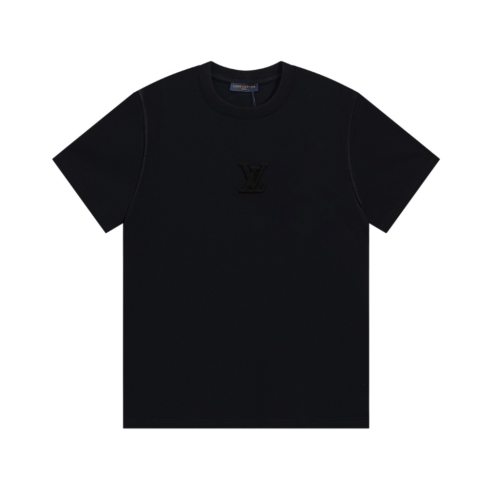 cheap online Best Designer
 Louis Vuitton Clothing T-Shirt Embroidery Unisex Combed Cotton Spring Collection Short Sleeve