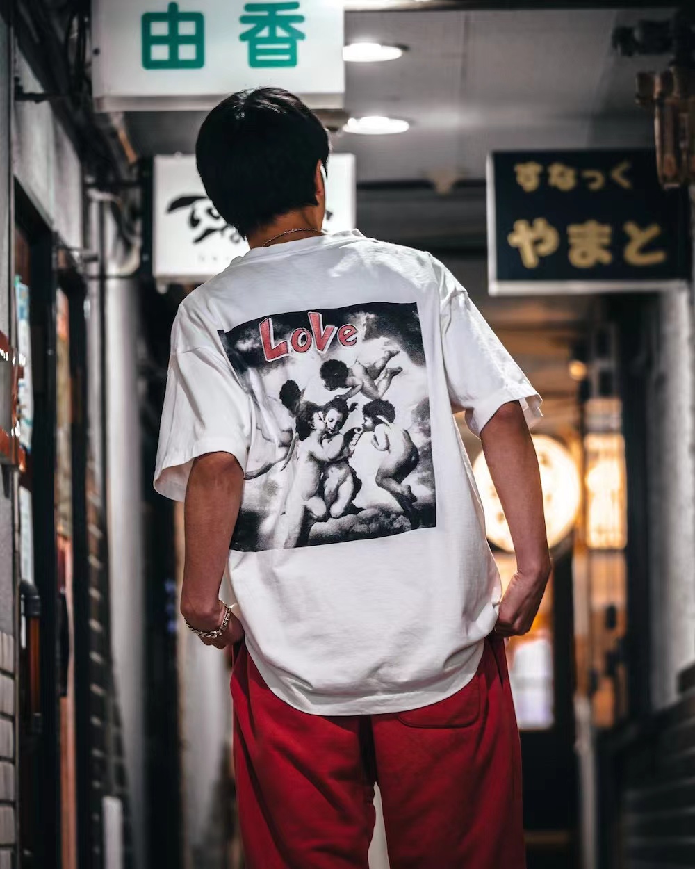 Upper body collection picture Saint Michael 22ss Love Angel Print Short Sleeve