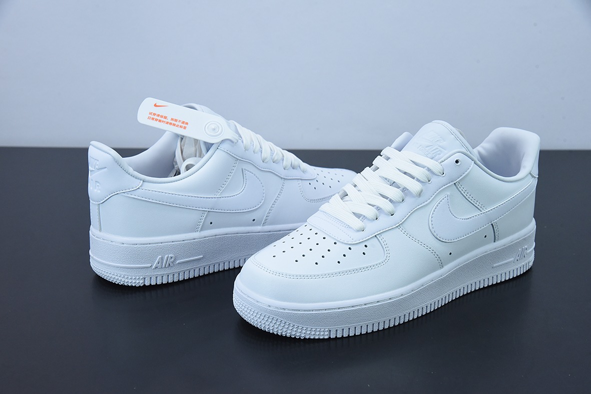 Nk Air Force 1'07 Low "Fresh" 空军一号全皮纯白低帮休闲板鞋 货号:DM0211-100