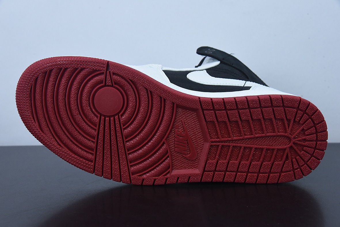 D01D4 纯原版 NK Air Jordan 1 Mid 白黑红 AJ1乔1中帮文化篮球鞋 货号：DD9338-016