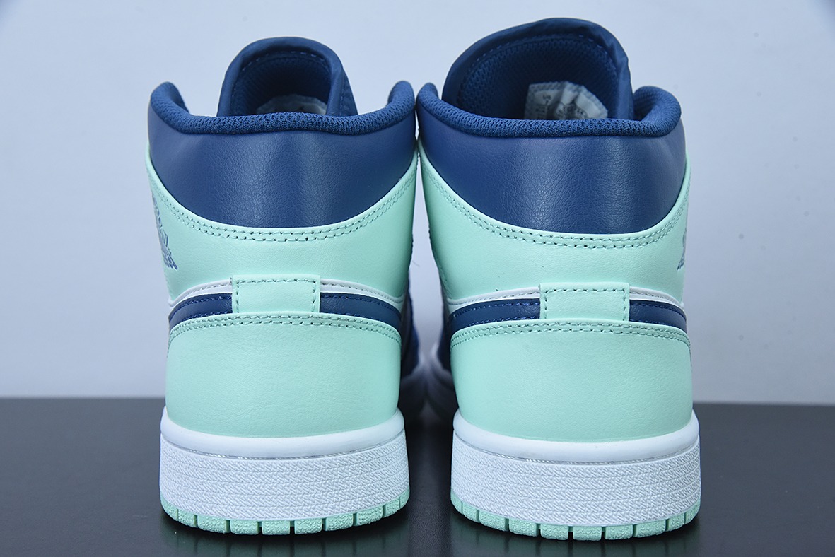 D01D4 纯原版 NK Air Jordan 1 Mid AJ1蓝薄荷 乔1中帮文化篮球鞋 货号：554724-413