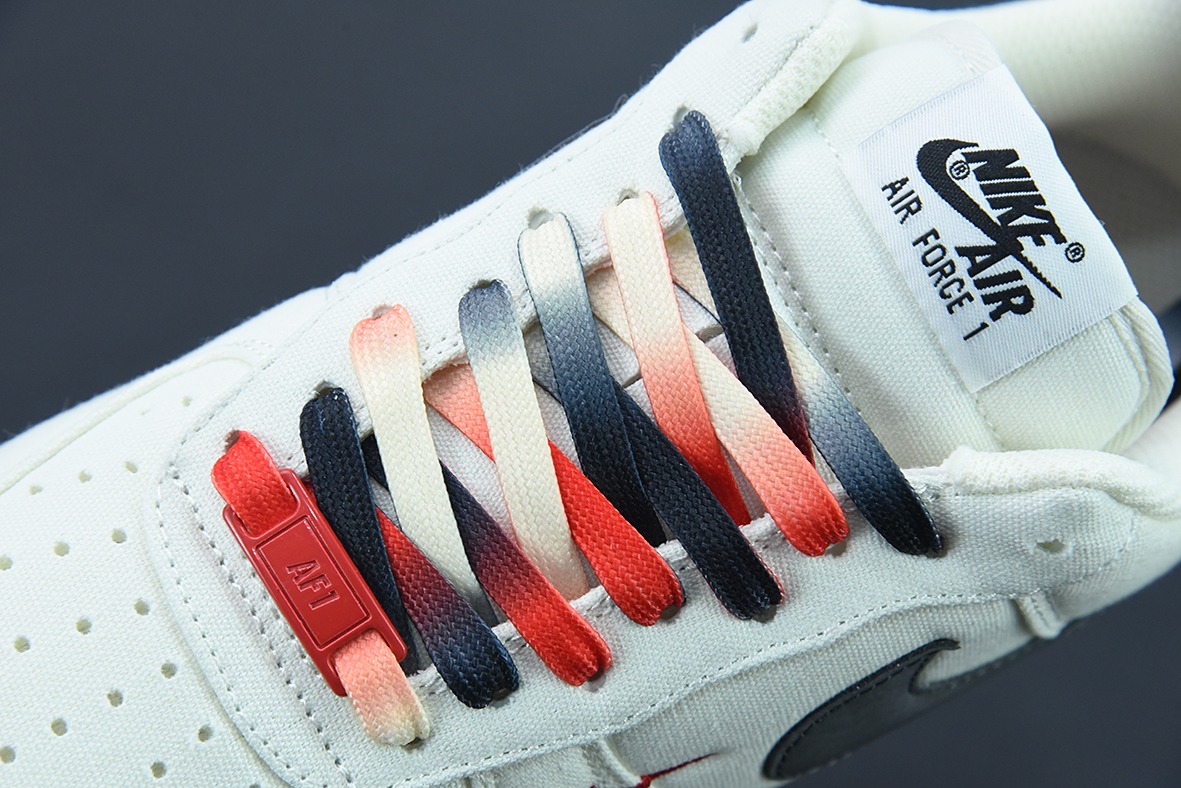 Nk Air Force 1 AF1 空军一号/低帮 白黑红 帆布 多钩 NBA芝加哥公牛 城市限定款货号:NA2022-005
