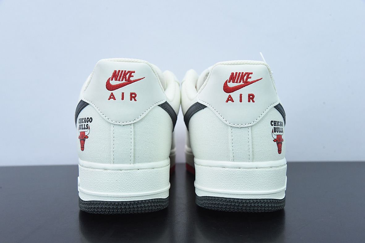 Nk Air Force 1 AF1 空军一号/低帮 白黑红 帆布 多钩 NBA芝加哥公牛 城市限定款货号:NA2022-005