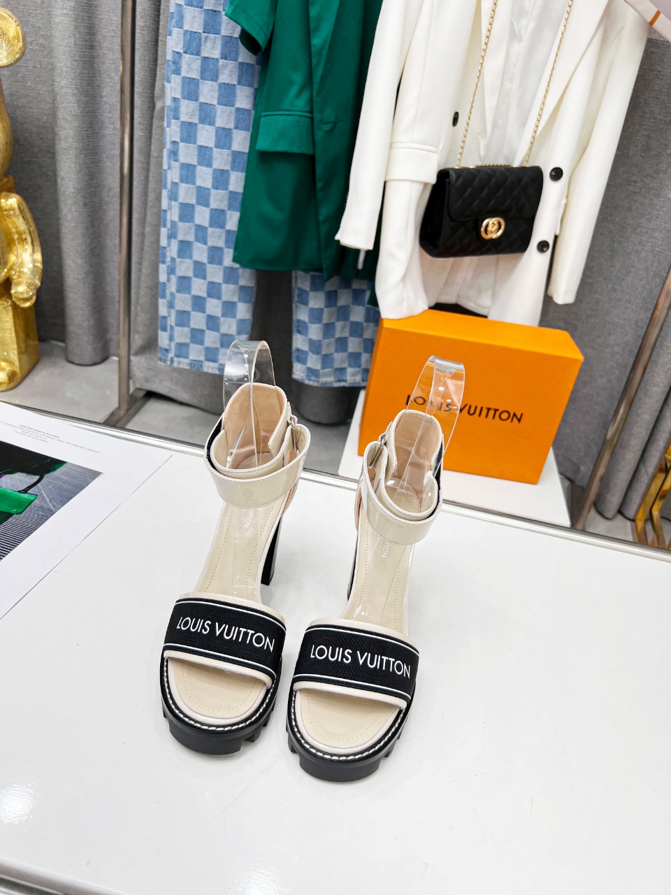 Louis Vuitton Shoes High Heel Pumps Sandals Cowhide Sheepskin Spring Collection Vintage
