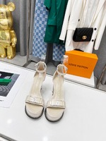 Louis Vuitton Shoes High Heel Pumps Sandals Cowhide Sheepskin Spring/Summer Collection Vintage