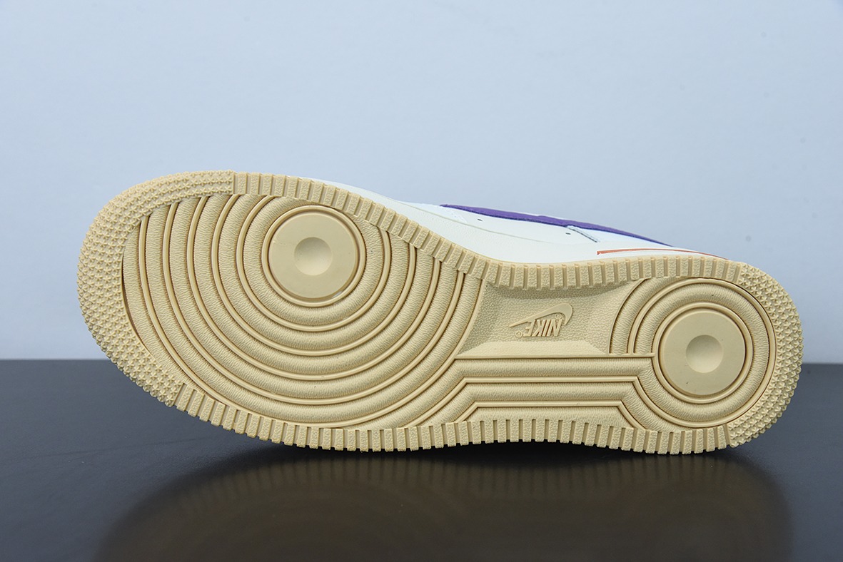 Nk Air Force 1’07 LV8"Milk White/Purple/Dark Orange"空军一号“拼接米白深紫暗橙”低帮运动鞋货号:CW3388-205