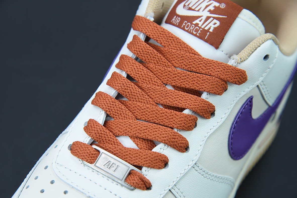 Nk Air Force 1’07 LV8"Milk White/Purple/Dark Orange"空军一号“拼接米白深紫暗橙”低帮运动鞋货号:CW3388-205