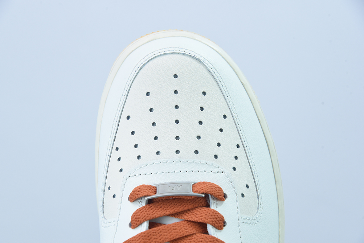 Nk Air Force 1’07 LV8"Milk White/Purple/Dark Orange"空军一号“拼接米白深紫暗橙”低帮运动鞋货号:CW3388-205