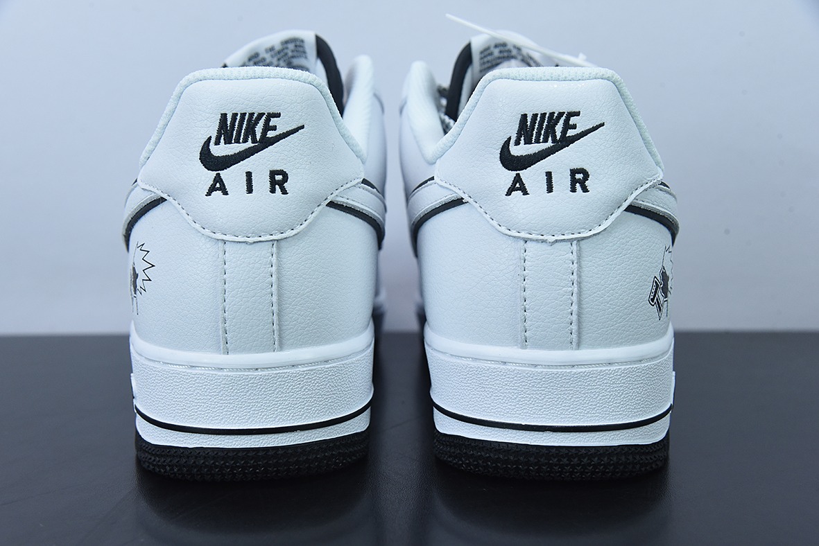 Nike Air Force 1 07 Low"喜茶HEYTEA"空军一号低皮革白黑炸毛喜茶低帮运动跑鞋货号:K08969-756