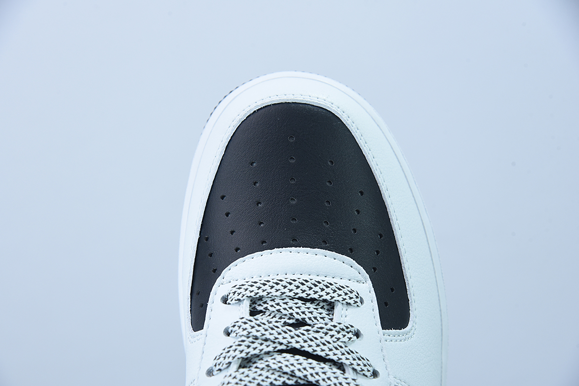 Nike Air Force 1 07 Low"喜茶HEYTEA"空军一号低皮革白黑炸毛喜茶低帮运动跑鞋货号:K08969-756