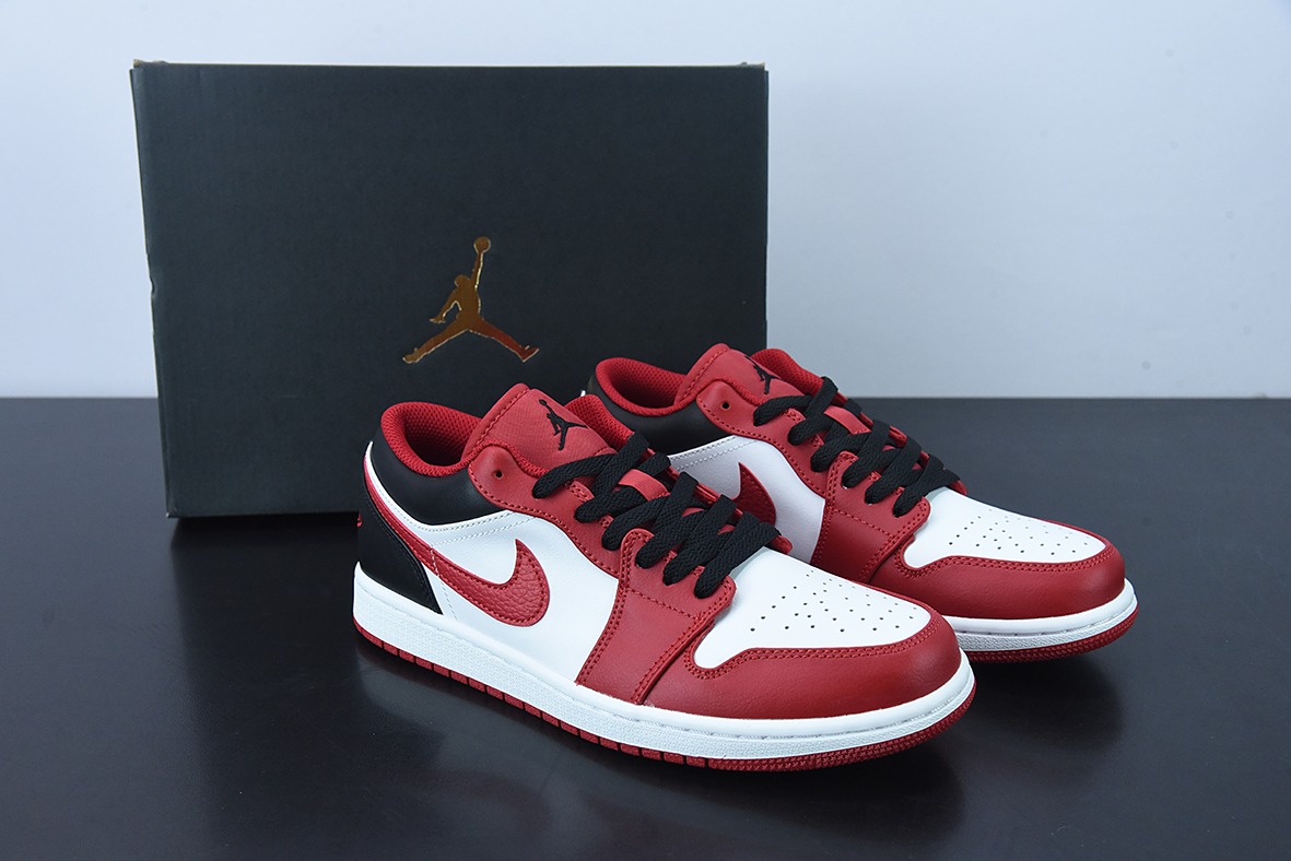 B09F3 AIR JORDAN 1 Low AJ1 红白黑 复古 篮球鞋 货号：553558-163