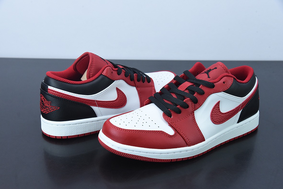 B09F3 AIR JORDAN 1 Low AJ1 红白黑 复古 篮球鞋 货号：553558-163