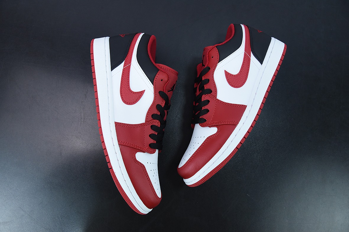 B09F3 AIR JORDAN 1 Low AJ1 红白黑 复古 篮球鞋 货号：553558-163