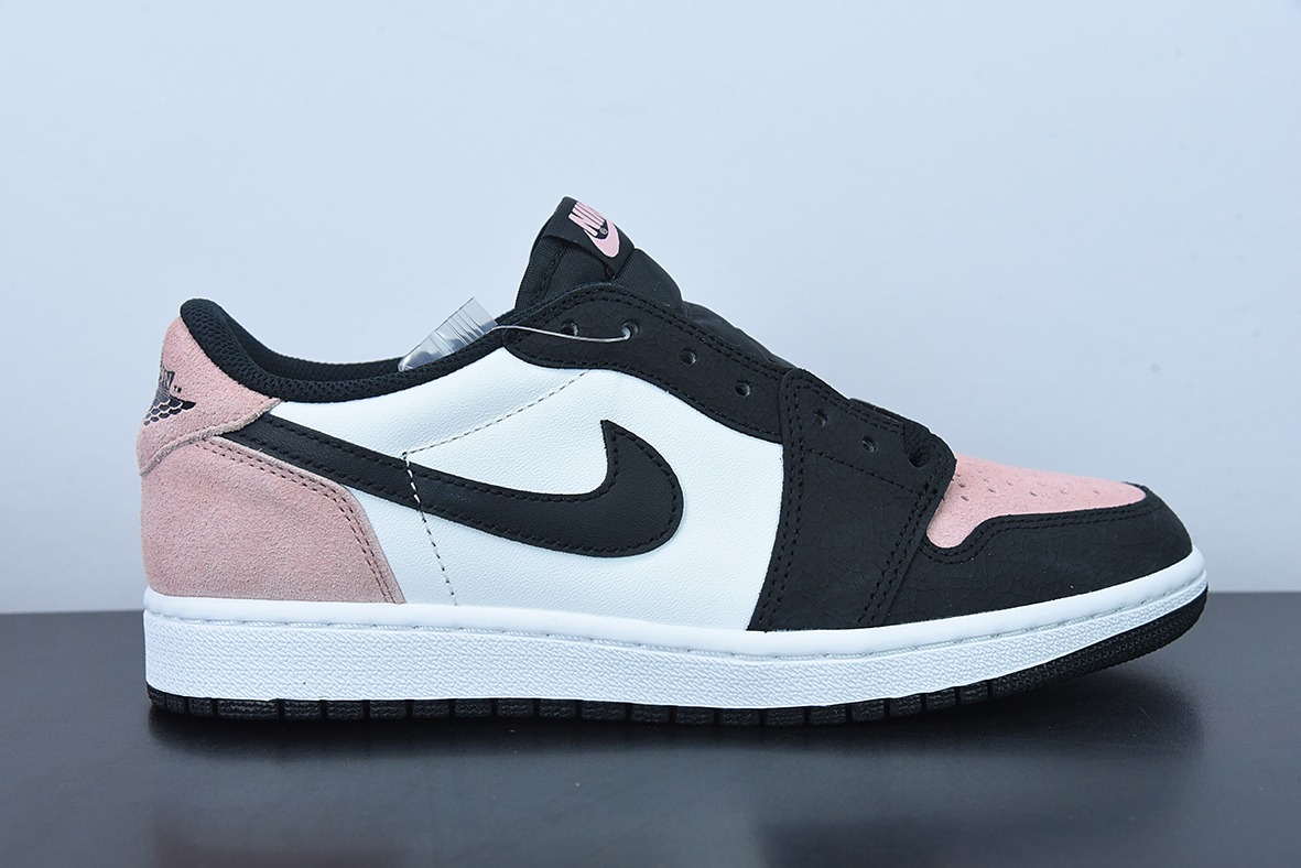 D0F5S4 纯原 Air Jordan AJ1 Low OG 黑粉爆裂纹低帮 货号：CZ0790-061