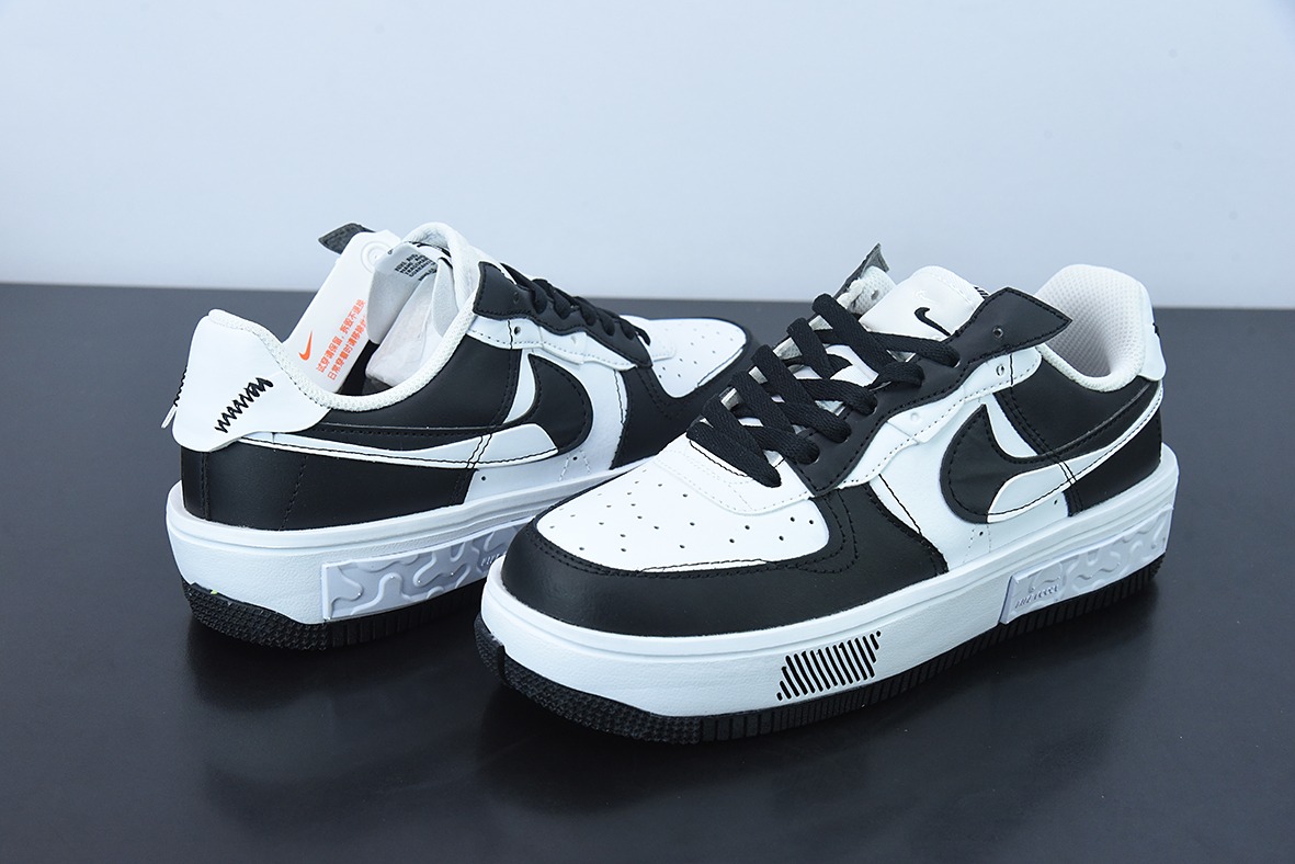 Nike Wmns Air Force 1 Fontanka"Black/White/Grey"空军一号 皮革黑白深灰”低帮运动鞋 货号CW6688-611