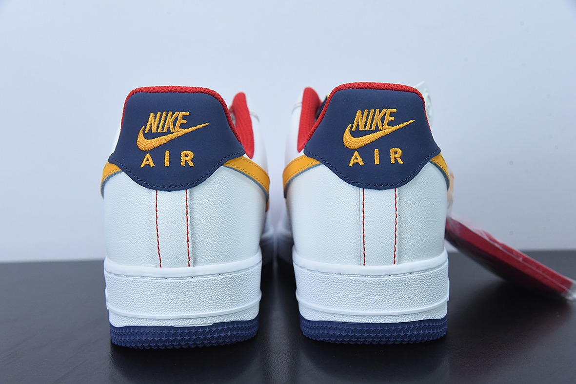 Nk Air Force 1'07 Low“皮革白橙勾 空军一号低帮休闲板鞋 货号：AF1234-010