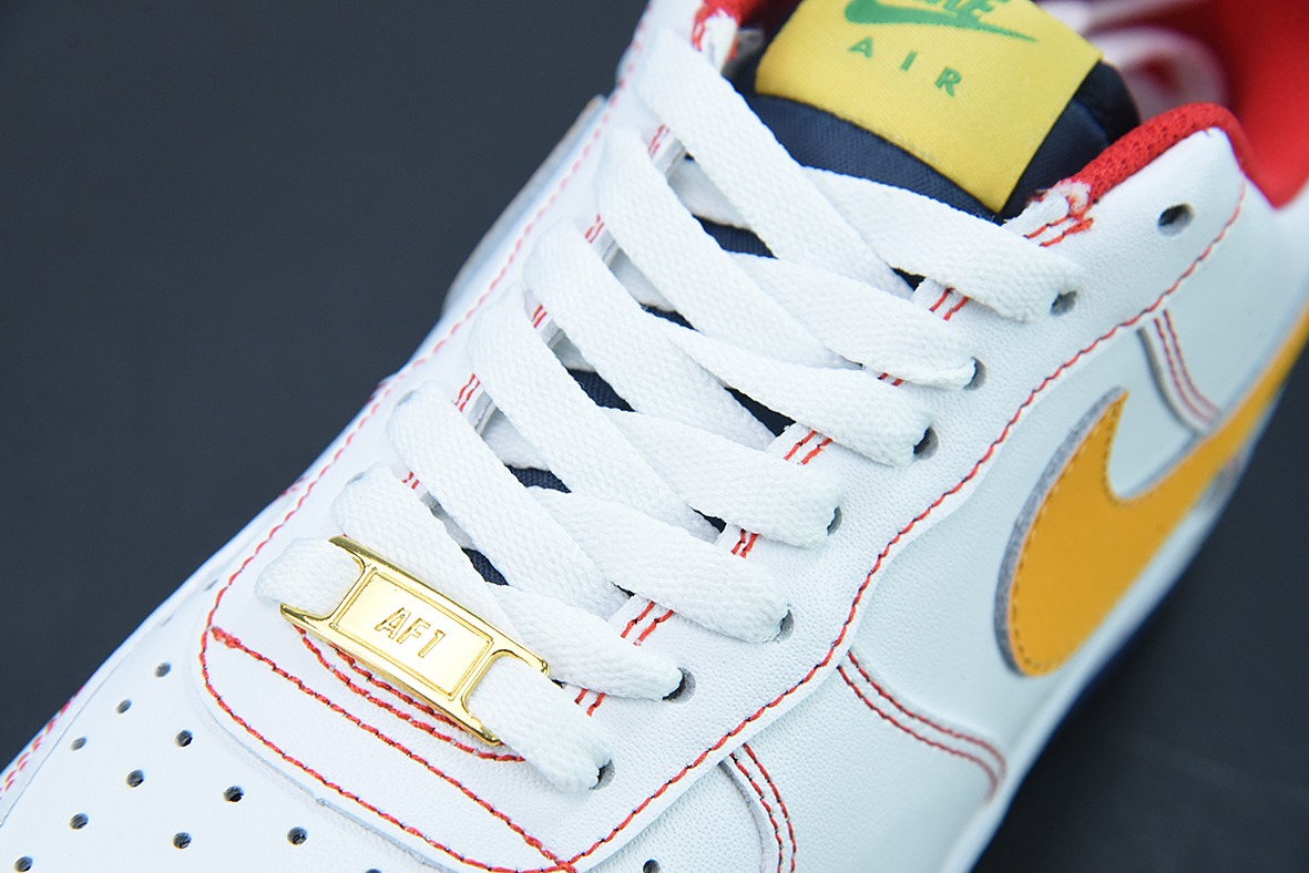 Nk Air Force 1'07 Low“皮革白橙勾 空军一号低帮休闲板鞋 货号：AF1234-010