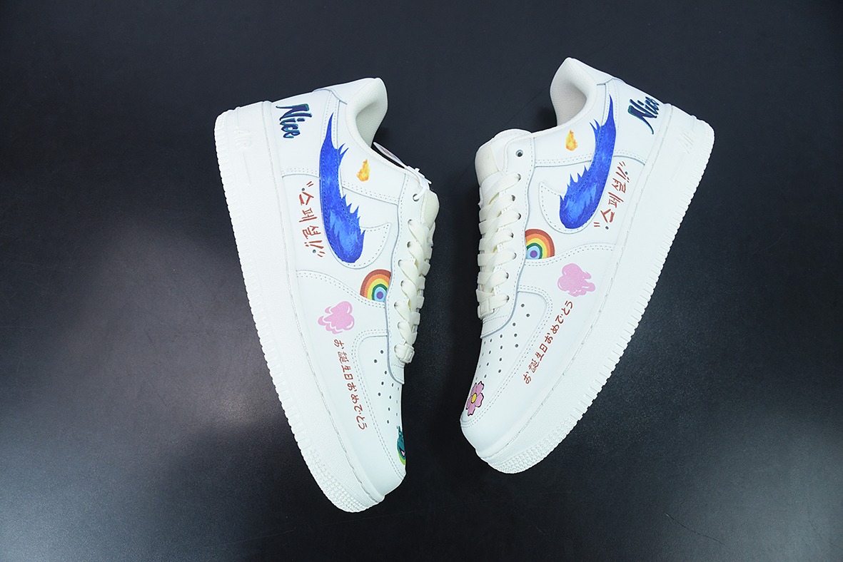 Nike Air Force 1 Low’07 彩虹涂鸦 空军一号低帮休闲板鞋货号：CW2288-333