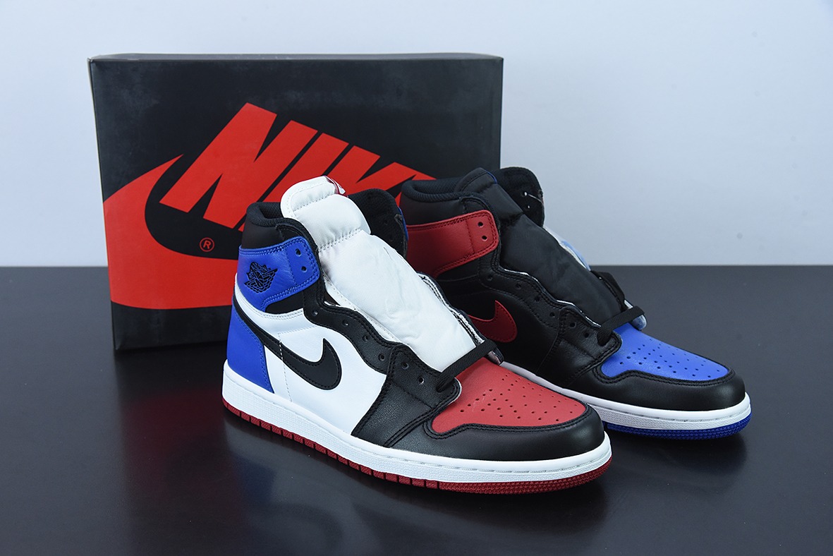 L00H6 Air Jordan 1 TOP3 AJ1 黑红鸳鸯 AJ1高帮篮球鞋 货号:555088-026