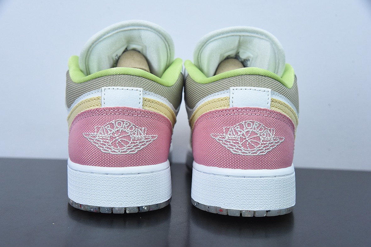 纯原版  Air Jordan 1 Low AJ1白粉棕拼接休闲女子低帮货号：DJ0341-100