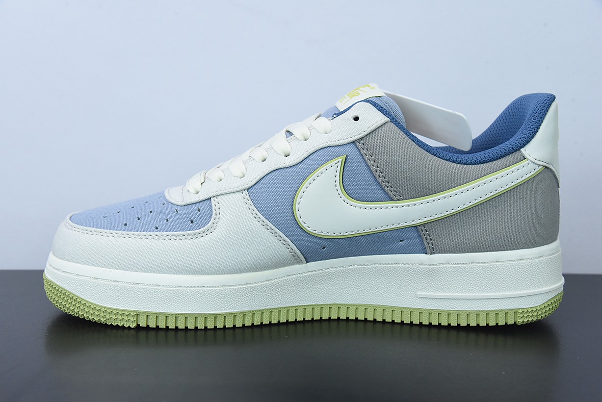NK Air Force 1 '07 蓝绿布面空军一号低帮休闲板鞋 Size：DG2296-025